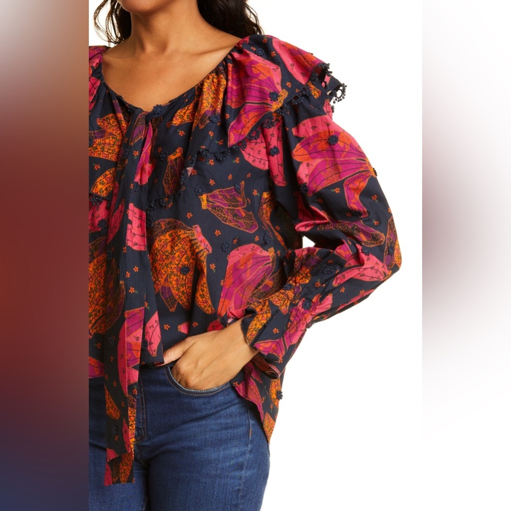 FARM Rio Patchwork Bananas Blouse Size Large - Picture 4 of 10